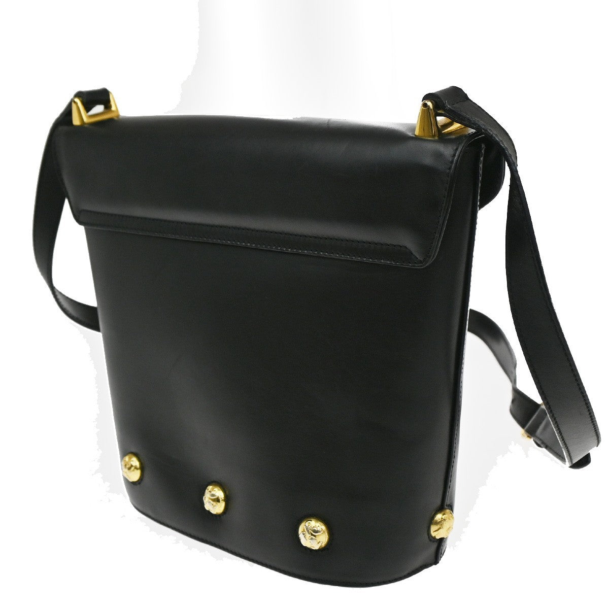 Salvatore Ferragamo Vintage Shoulder Bag Leather, BLACK, LEATHER, Shoulder bag