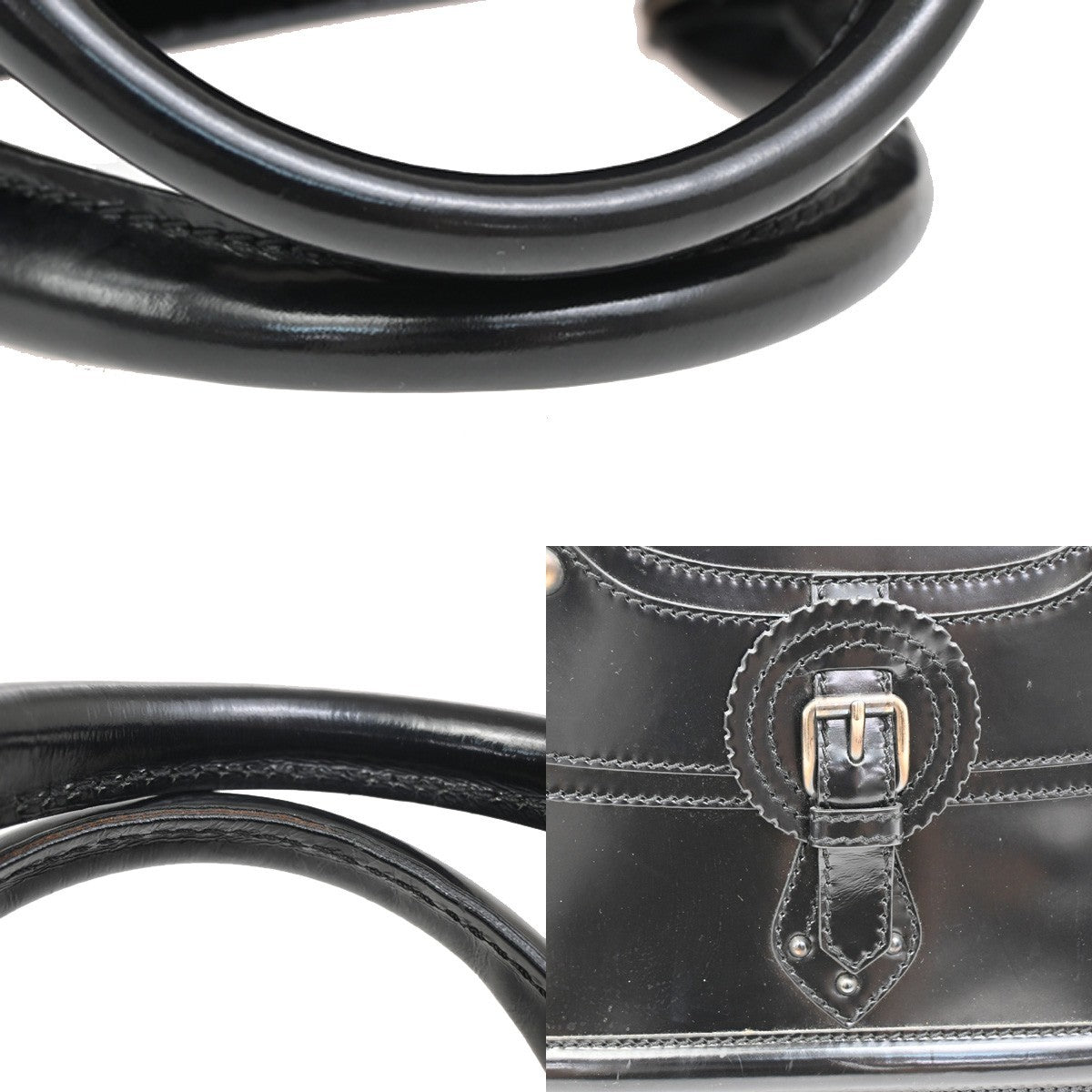 Celine Boogie Satchel Leather, BLACK, LEATHER, Tote bag