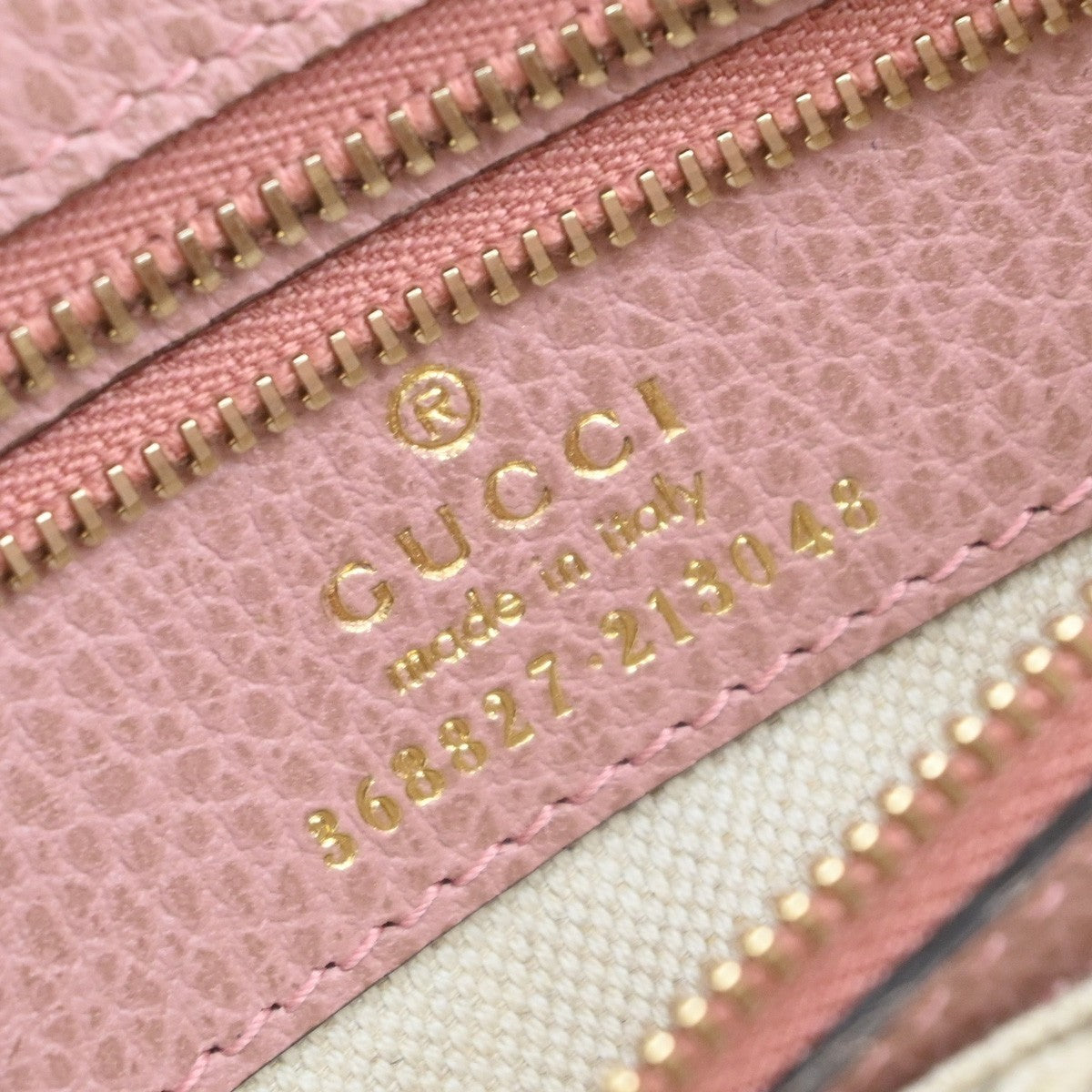 Gucci Swing Crossbody Bag Pebbled Leather, Pink, Leather, Handbag