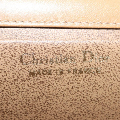 Christian Dior Vintage CD Chain Flap Shoulder Bag Leather, BEIGE, LEATHER, Shoulder bag