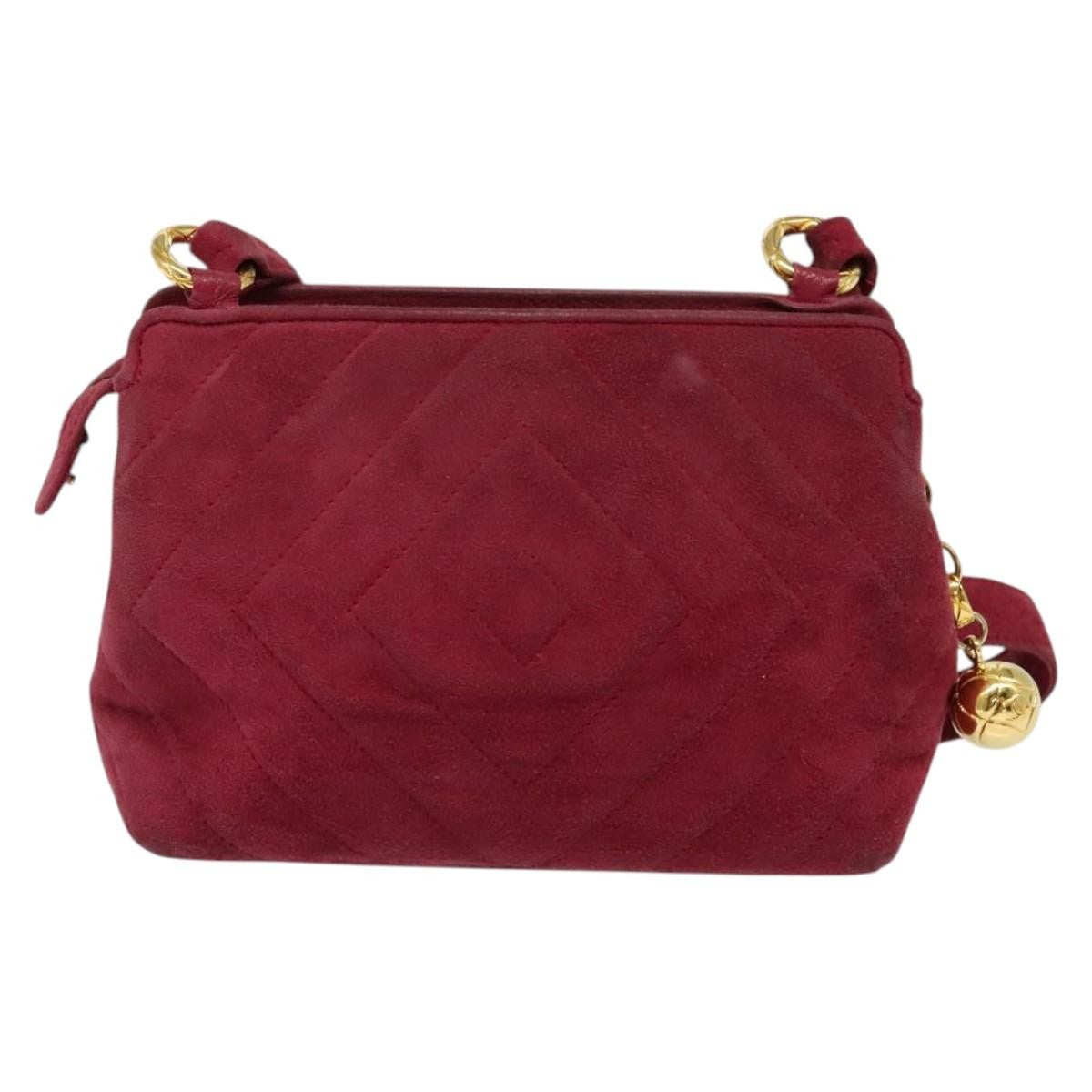 Chanel Vintage Diamond CC Camera Bag Quilted Suede, PINK, SUEDE, Shoulder bag