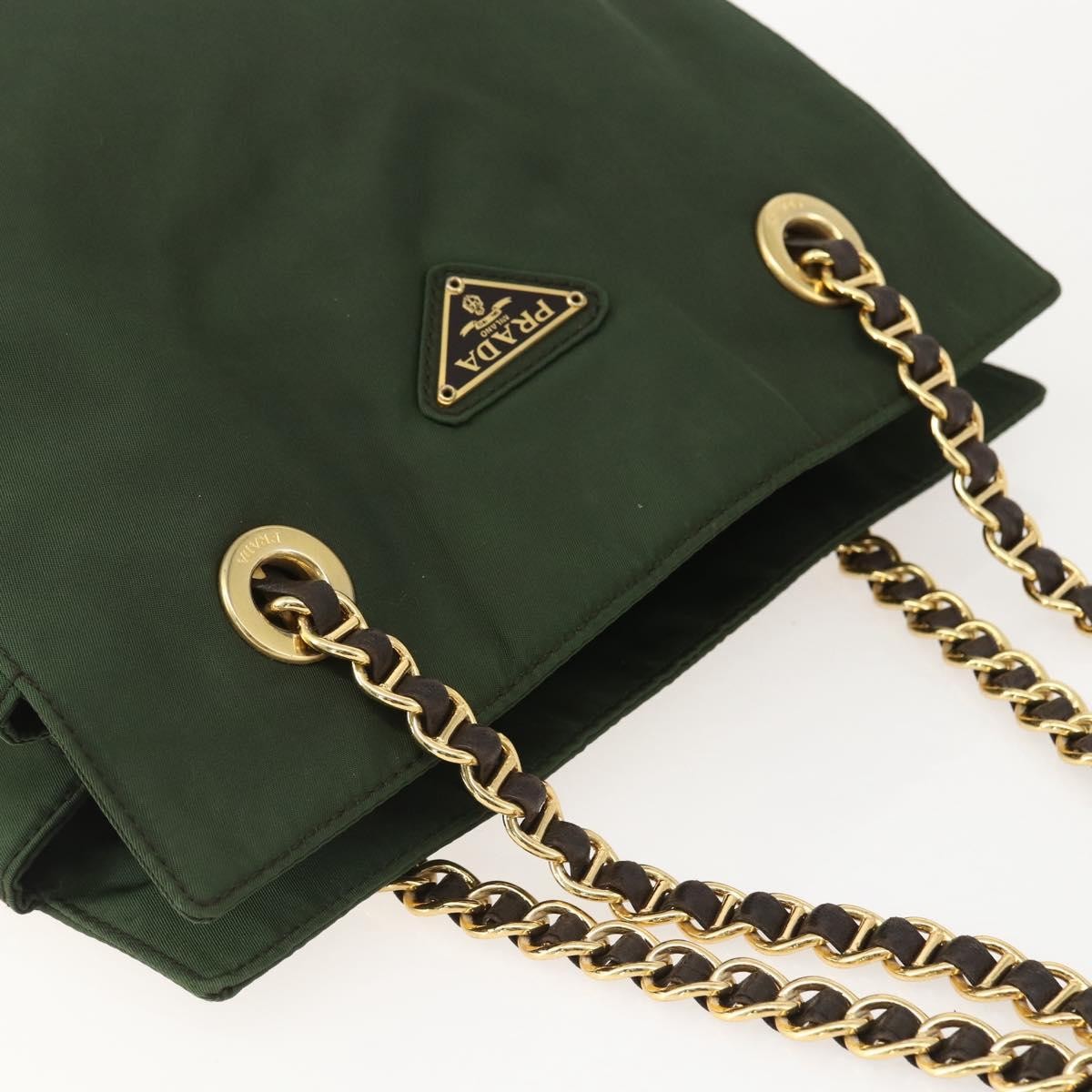 Prada Re-Edition 1995 Chain Tote Quilted Re-Nylon, GREEN, NYLON, Shoulder bag
