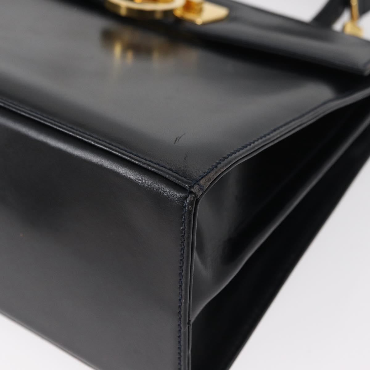 Salvatore Ferragamo Convertible Top Handle Bag Leather, NAVY, LEATHER, Handbag