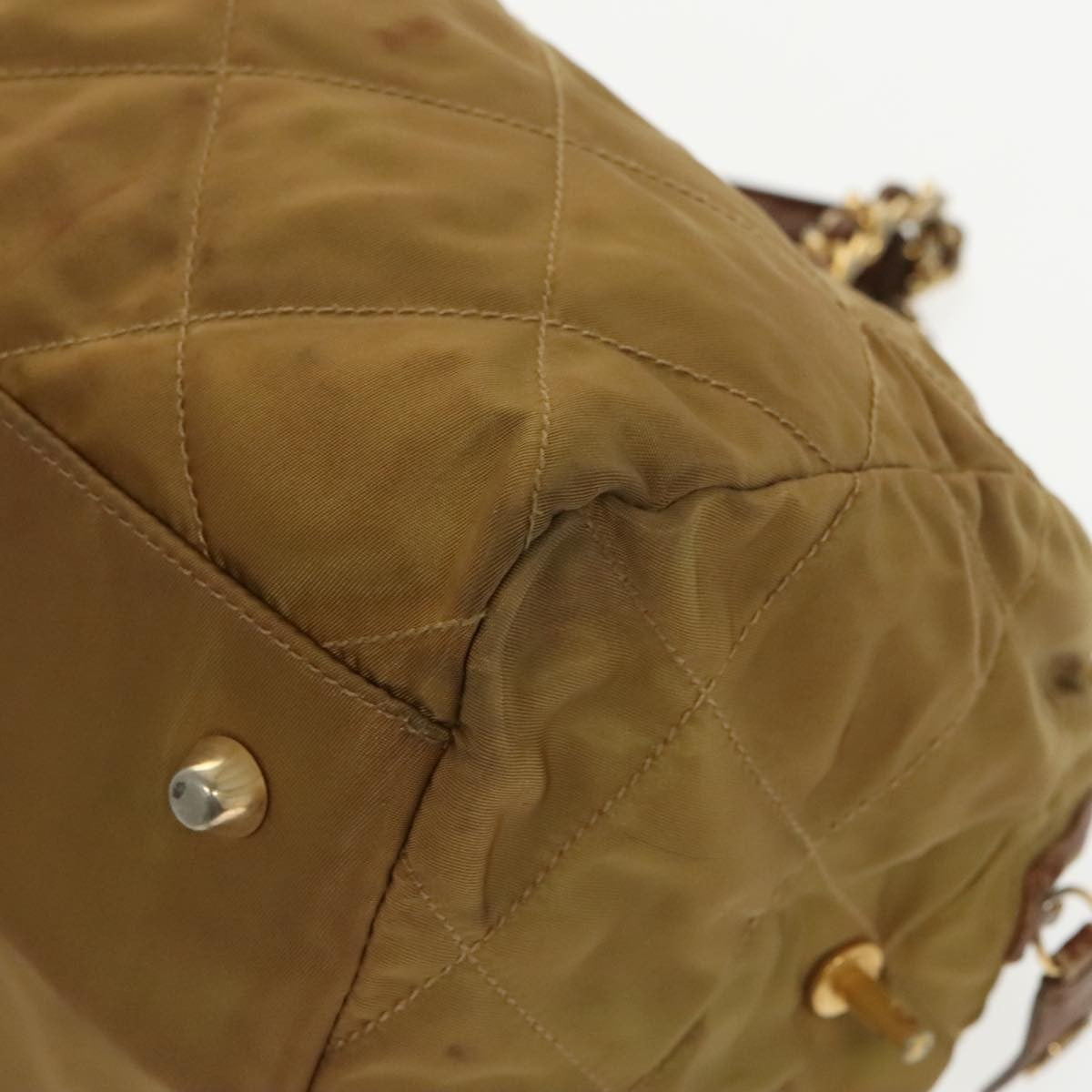 Prada Chain Shoulder Bag Tessuto, BEIGE, NYLON, Shoulder bag