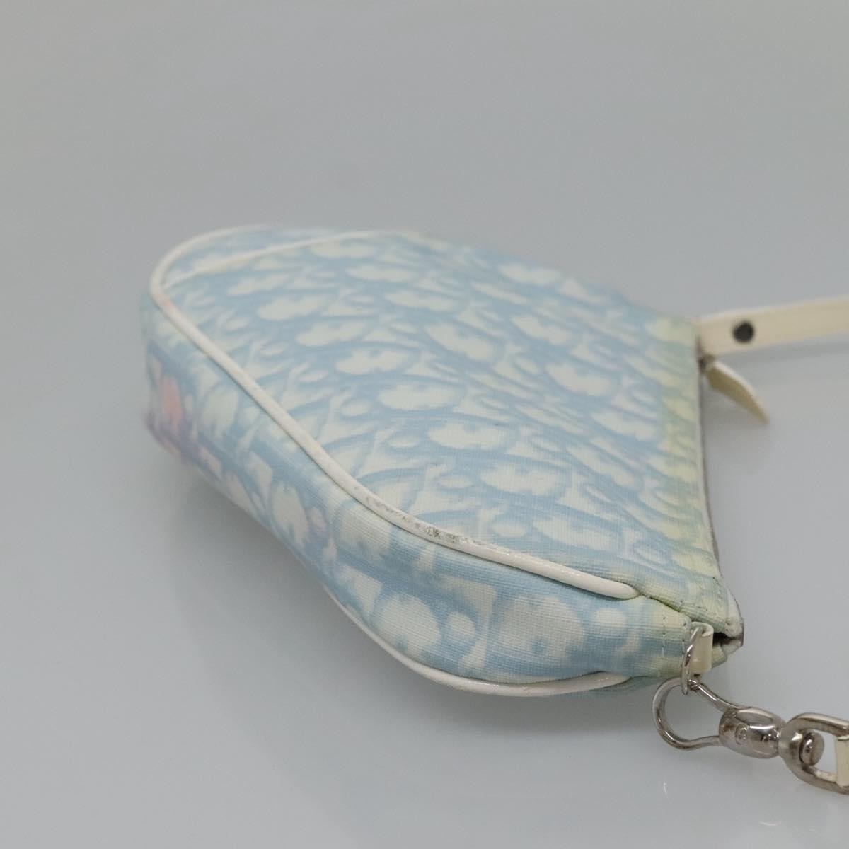 Christian Dior Vintage Saddle Bag Diorissimo Canvas, BLUE, CANVAS, Crossbody bag