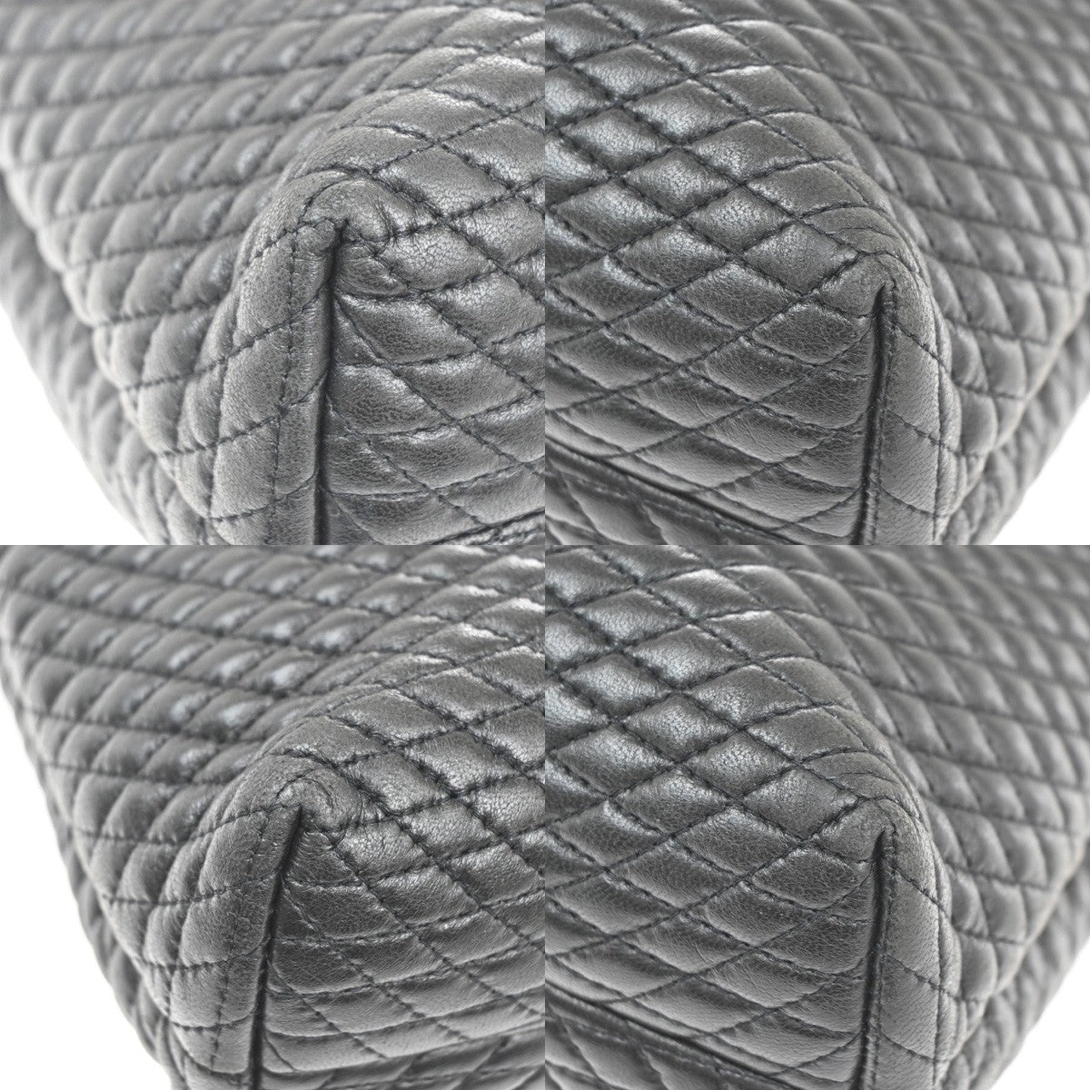 Bally Vintage Handbag Quilted Leather, BLACK, LEATHER, Handbag