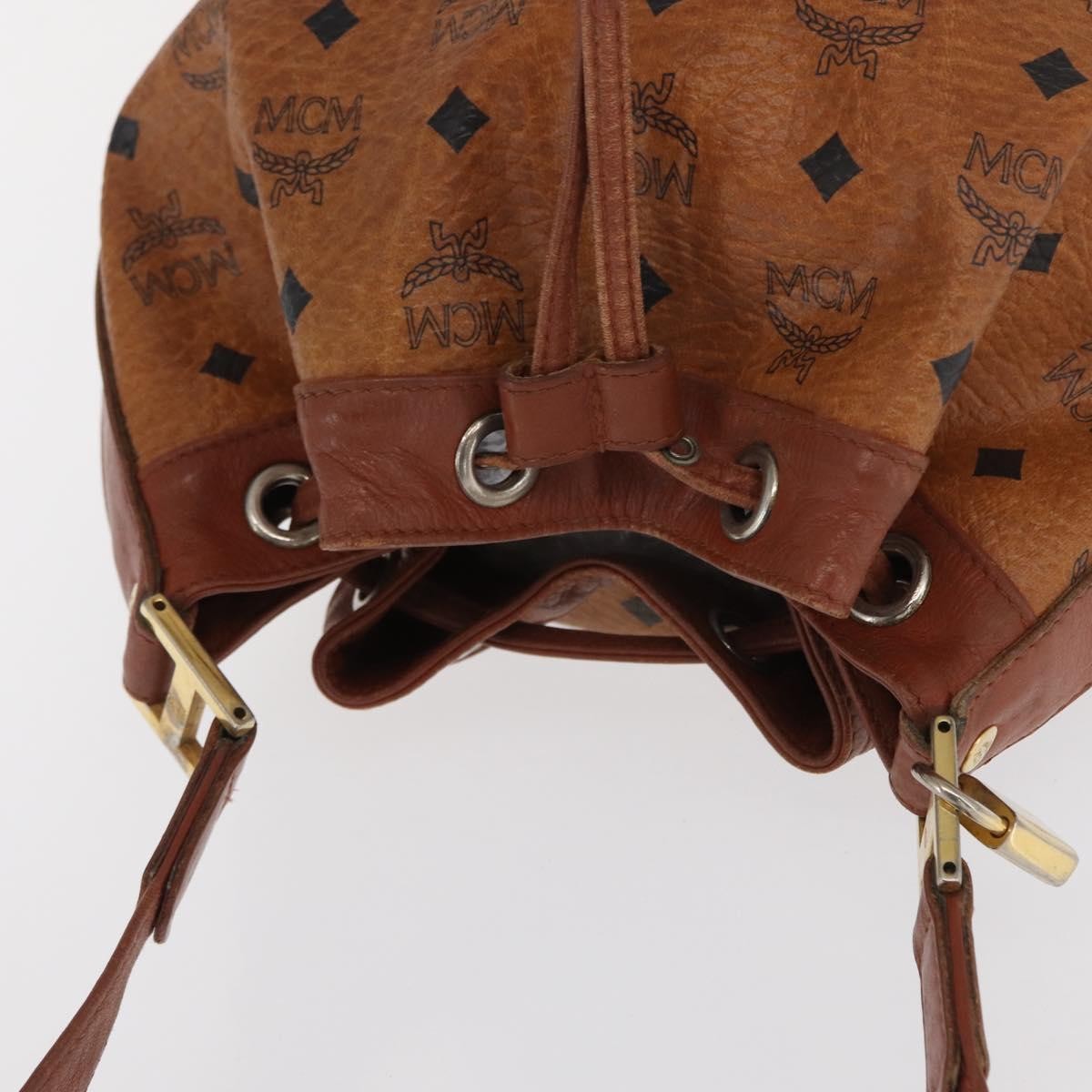 MCM Visetos Shoulder bag Canvas and Leather, BROWN, CANVAS, Shoulder bag