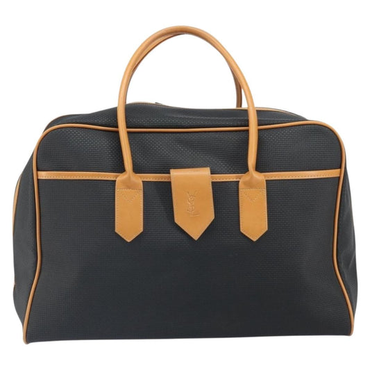 Saint Laurent Vintage Boston PVC Leather, BLACK, CANVAS, Travel bag