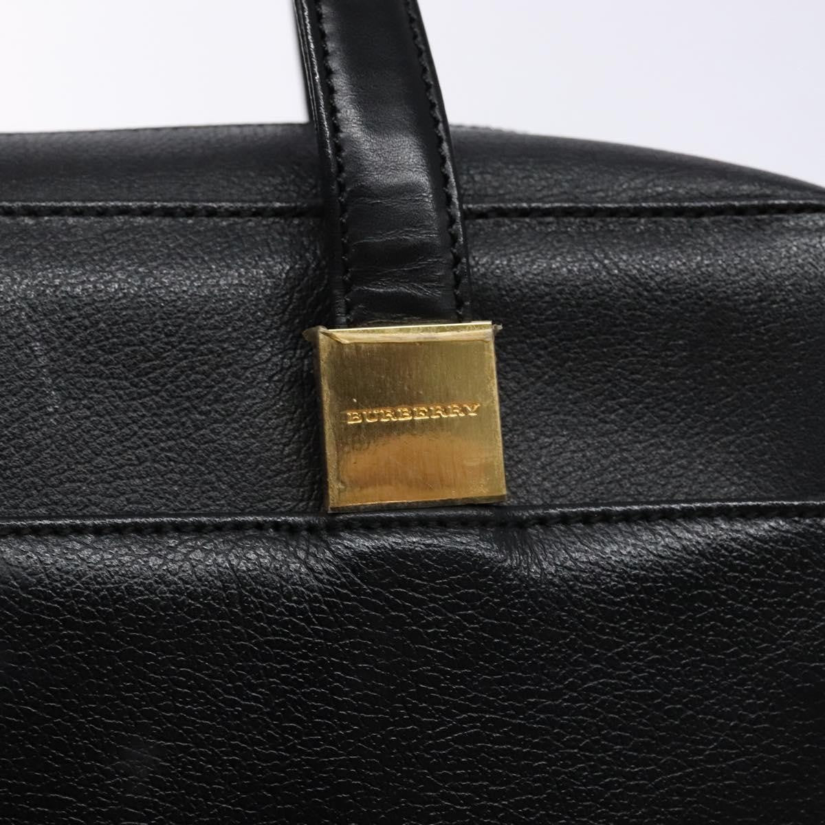Burberry Vintage Handbag Leather, BLACK, LEATHER, Handbag