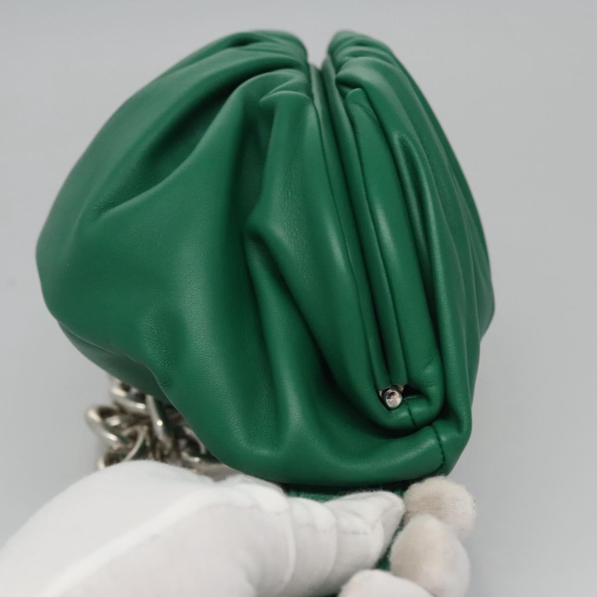 Bottega Veneta The Chain Pouch Leather, GREEN, LEATHER, Clutche & pouche