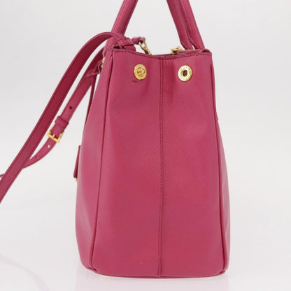 Prada Double Zip Lux Tote Saffiano Leather, PINK, LEATHER, Handbag