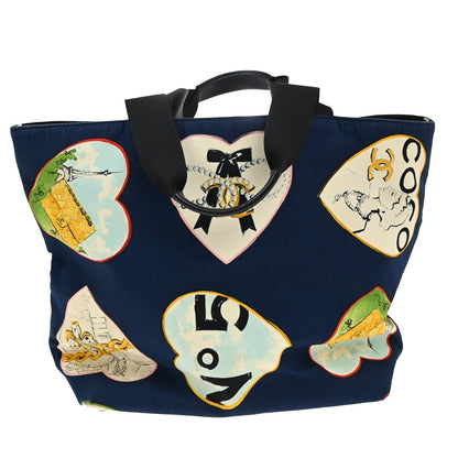 Chanel Graffiti Tote Printed Canvas, BLUE, CANVAS, Tote bag