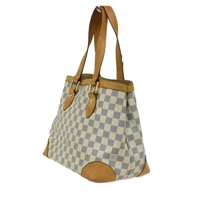 Louis Vuitton Hampstead Handbag Damier, WHITE, CANVAS, Shoulder bag