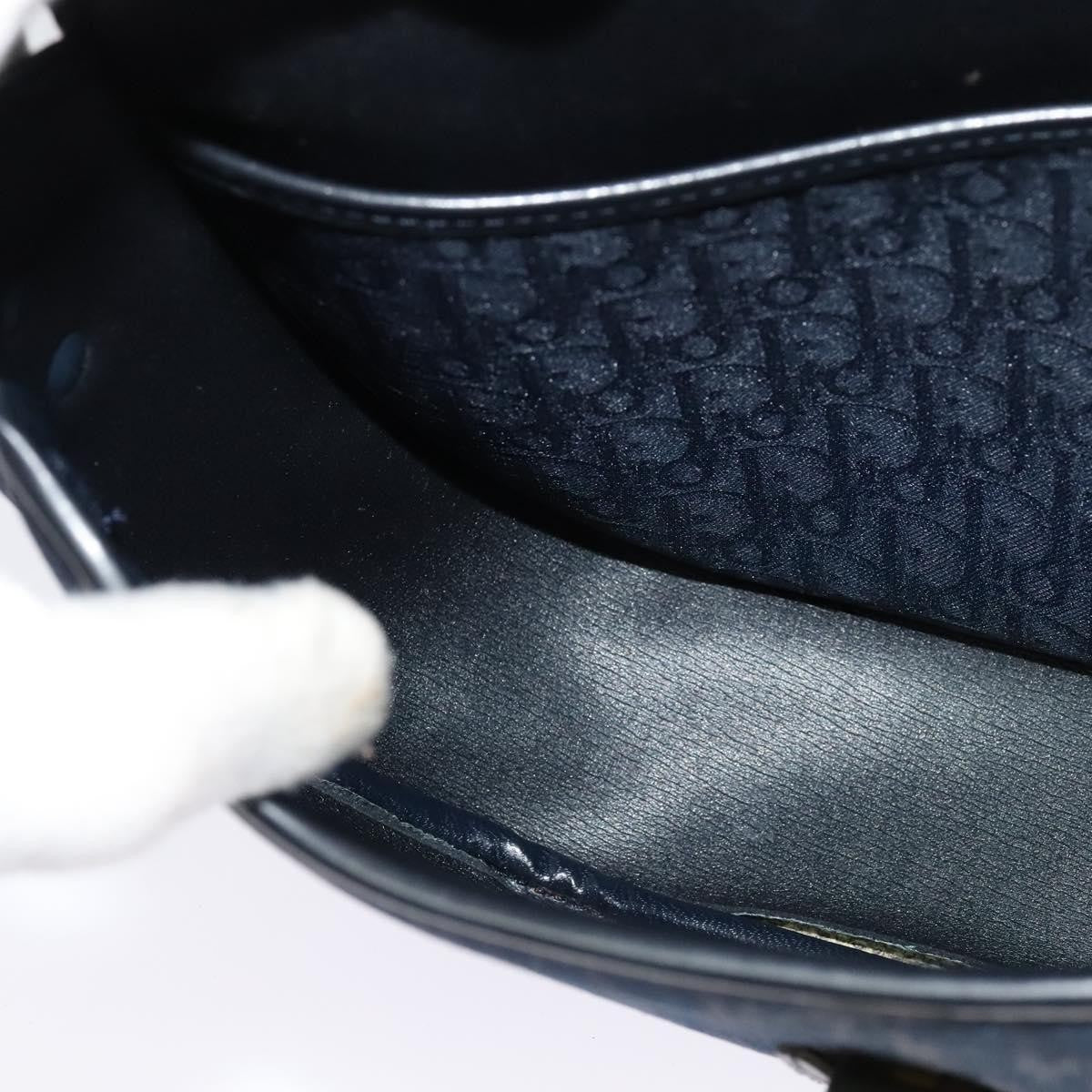 Christian Dior Vintage Trotter Shoulder Bag Canvas, NAVY, CANVAS, Shoulder bag