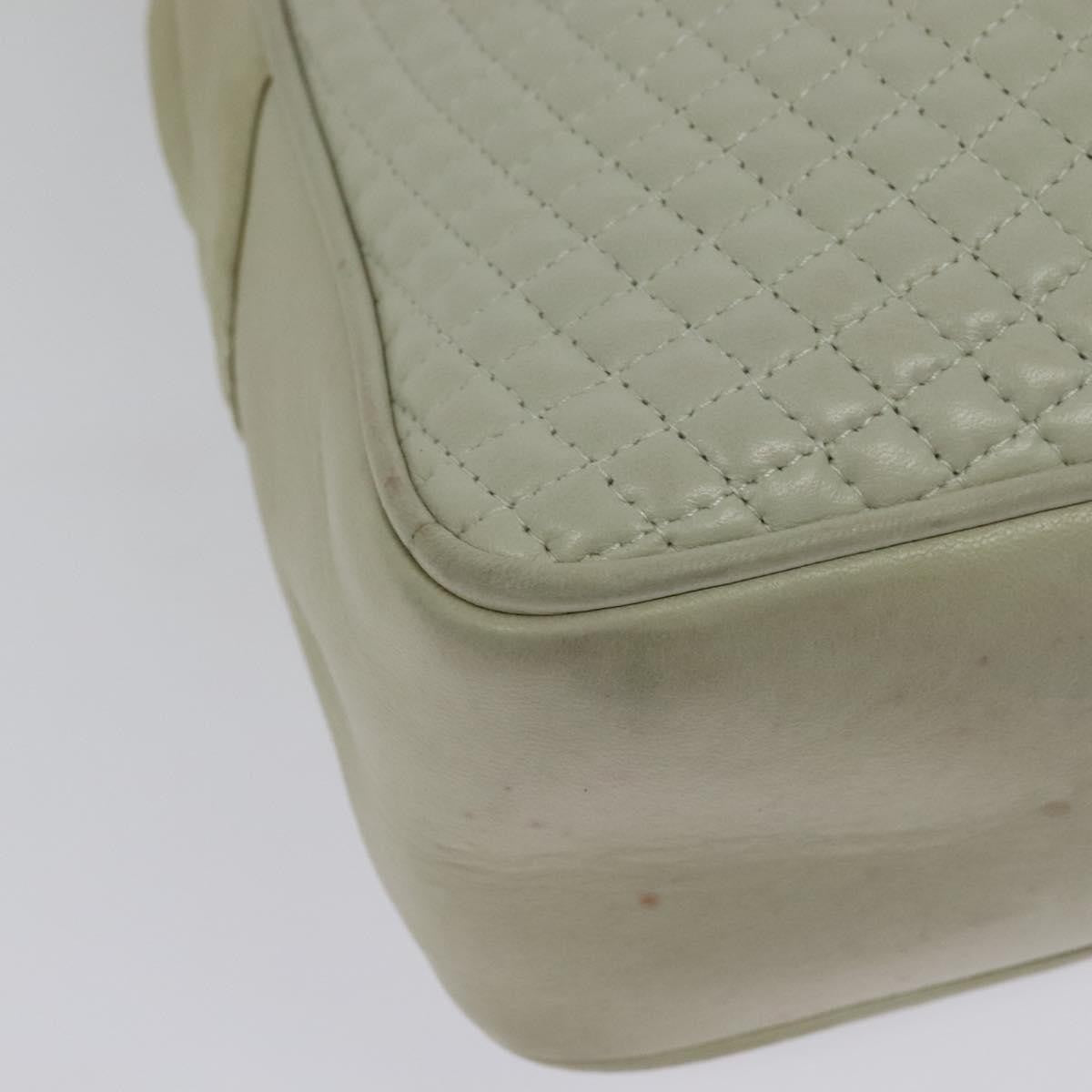 Bally Vintage Chain Shoulder Bag Quilted Leather, ECRU, LEATHER, Shoulder bag