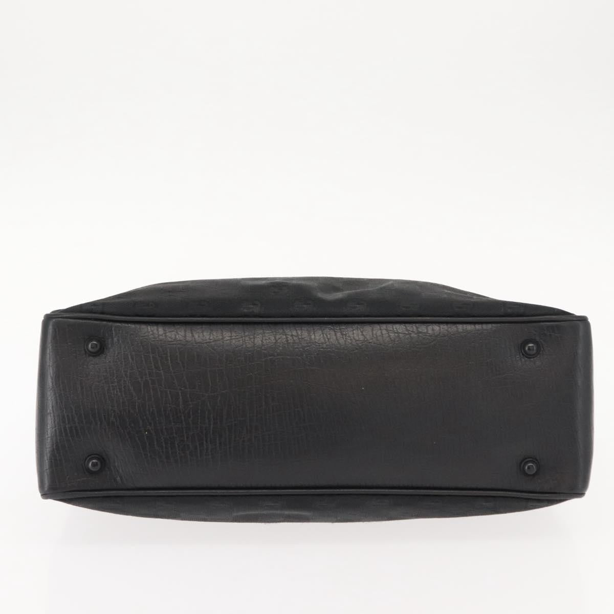 Gucci Vintage Bamboo Handle Bag Canvas, BLACK, CANVAS, Tote bag