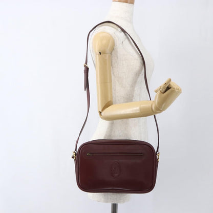 cartier Must de Cartier Shoulder Bag Leather, BURGUNDY, LEATHER, Shoulder bag