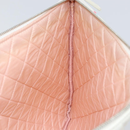 Chanel Coco Cuba Pouch Printed Quilted Canvas, WHITE, CANVAS, Clutche & pouche