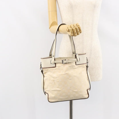 Gucci Belted Bucket Tote GG Canvas with Leather, BEIGE, CANVAS, Tote bag