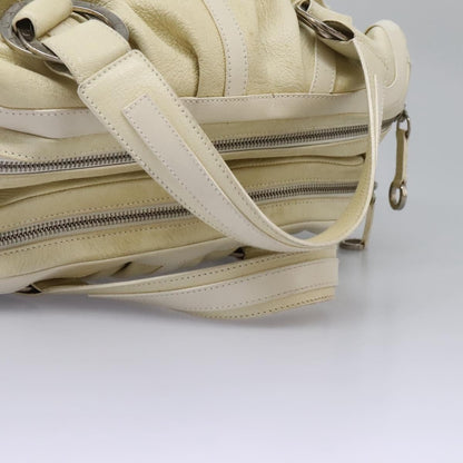 Bvlgari Chandra Satchel Leather, BEIGE, LEATHER, Handbag