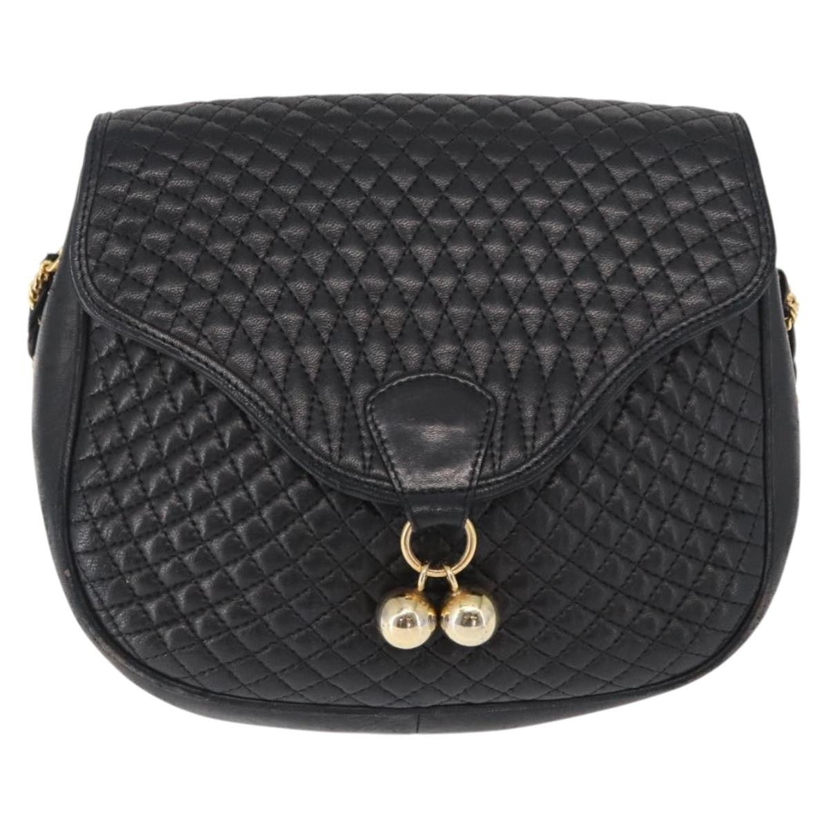 Bally Vintage Shoulder Bag Leather, BLACK, LEATHER, Shoulder bag