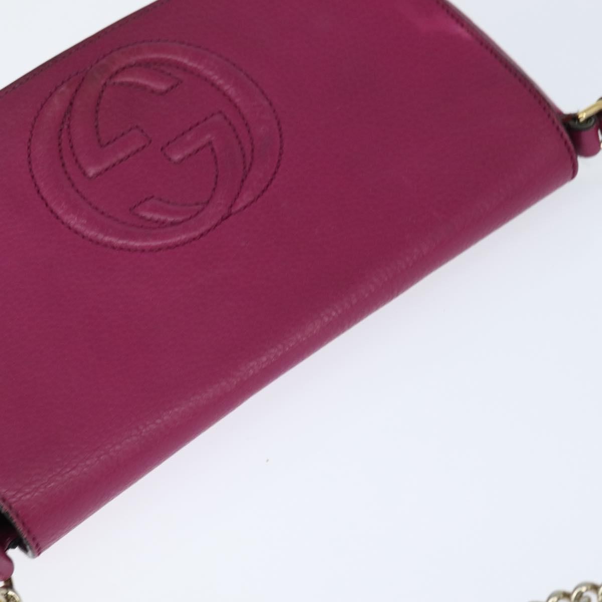 Gucci Soho Chain Crossbody Bag Leather, PINK, LEATHER, Crossbody bag