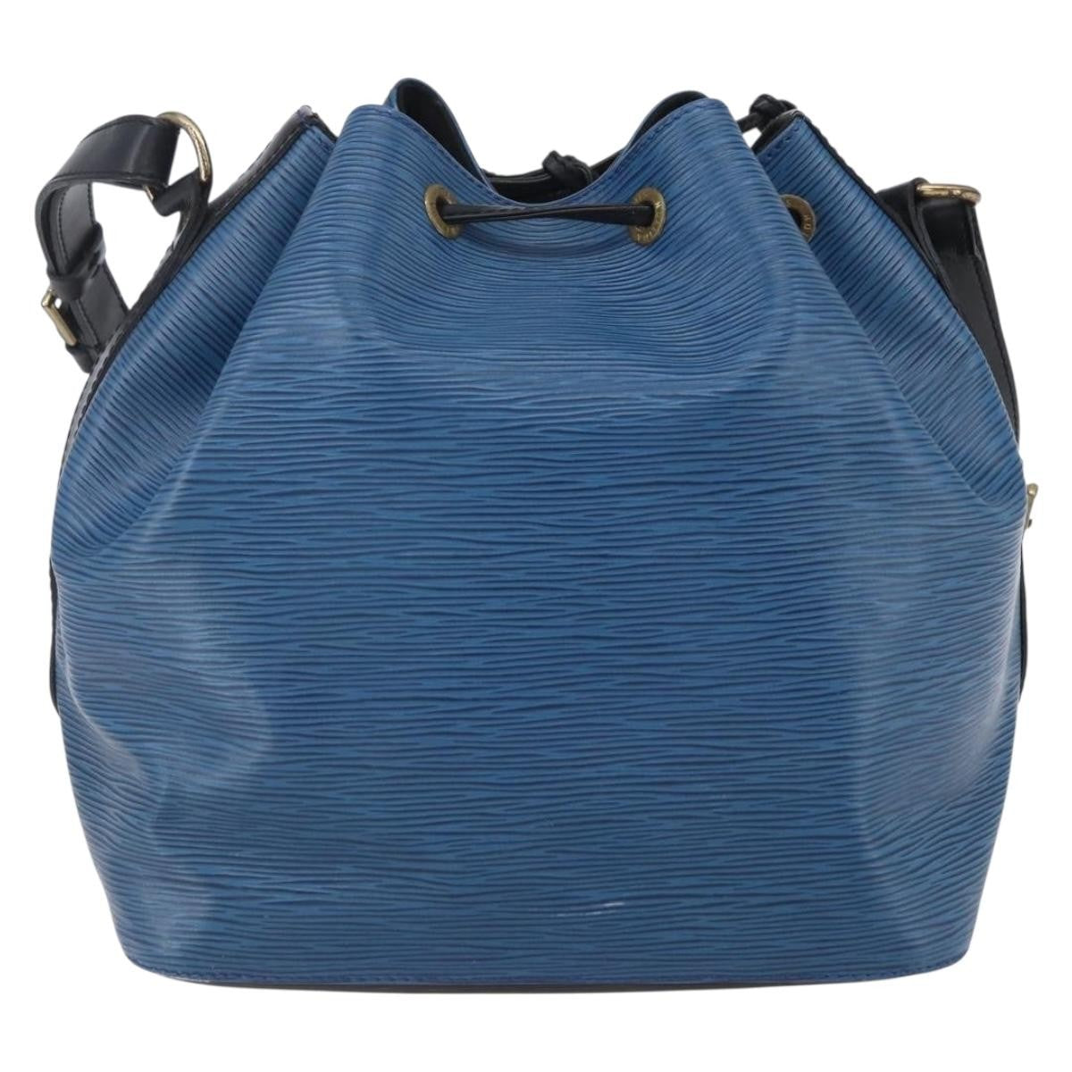 Louis Vuitton Petit Noe Handbag Epi Leather, BLUE, LEATHER, Shoulder bag