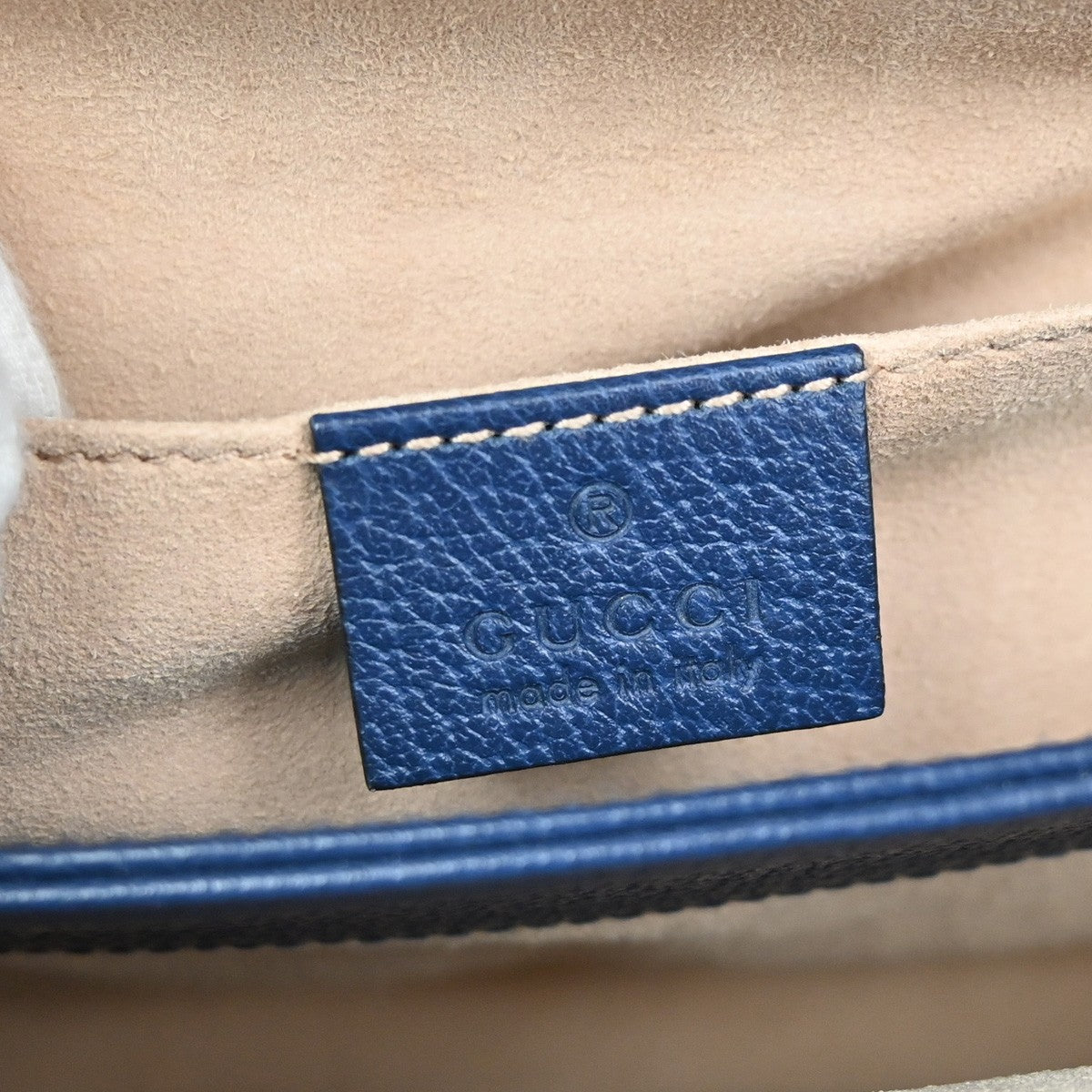 Gucci Ophidia Chain Shoulder Bag Leather, NAVY, LEATHER, Shoulder bag