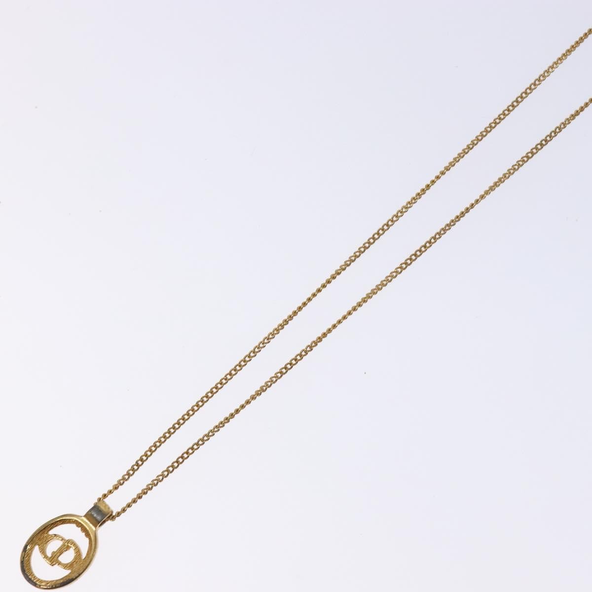 Christian Dior CD Round Pendant Necklace Metal, GOLD, METAL, Necklace