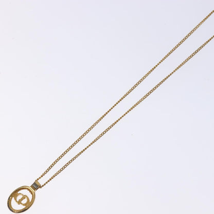 Christian Dior CD Round Pendant Necklace Metal, GOLD, METAL, Necklace
