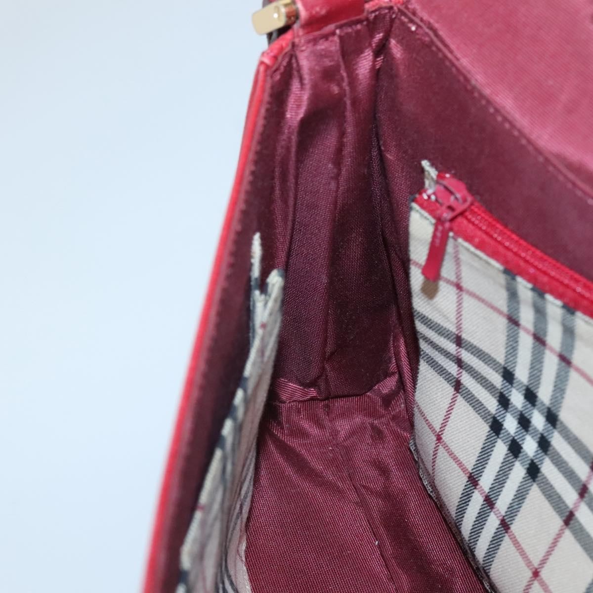 Burberry Vintage Handbag Leather, RED, LEATHER, Handbag