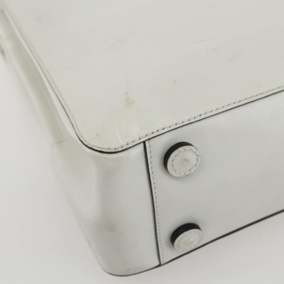 Prada Vintage Handbag Leather, WHITE, LEATHER, Handbag