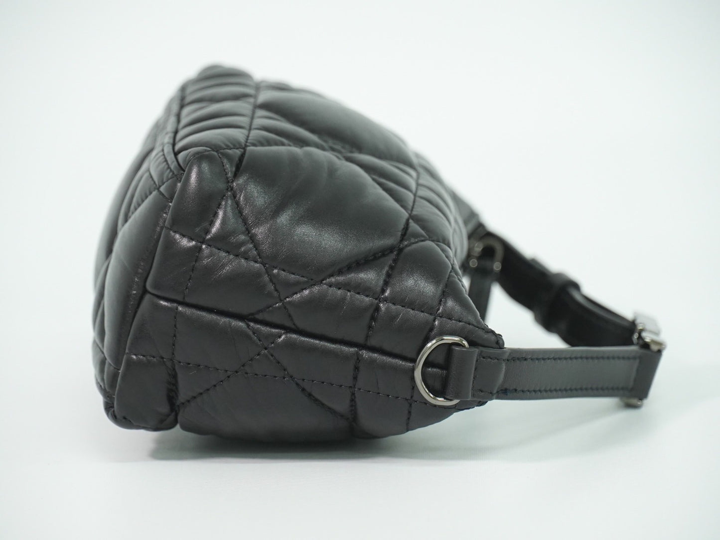 Christian Dior DiorTravel Nomad Pouch Macrocannage Quilt Calfskin, Black, Leather, Clutch
