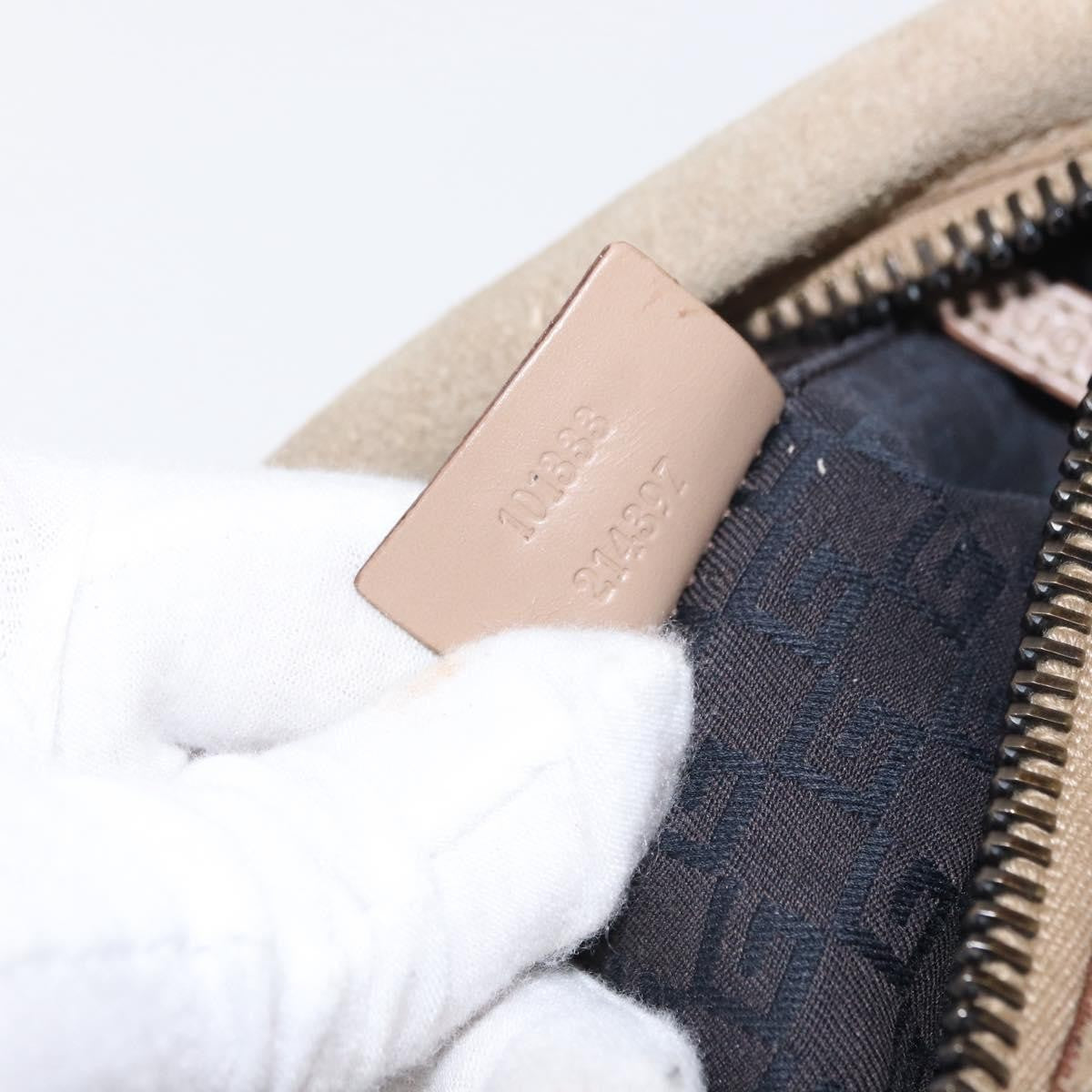 Gucci Vintage Handbag Suede, BEIGE, SUEDE, Handbag