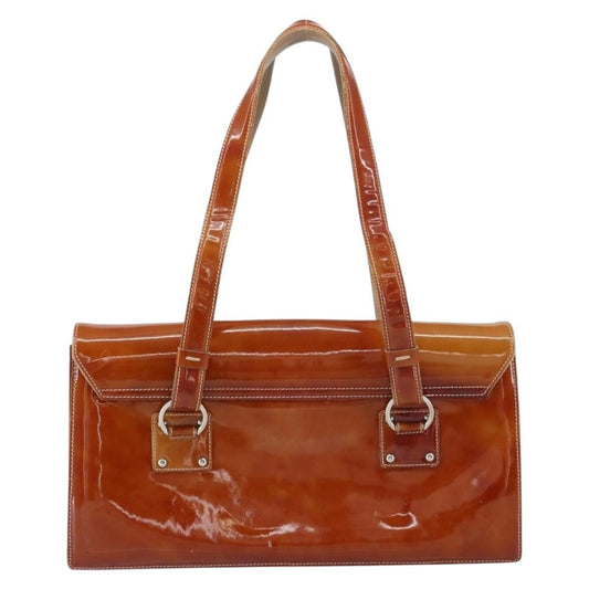 Salvatore Ferragamo Gancini handbag Patent leather, BROWN, PATENT_LEATHER, Handbag