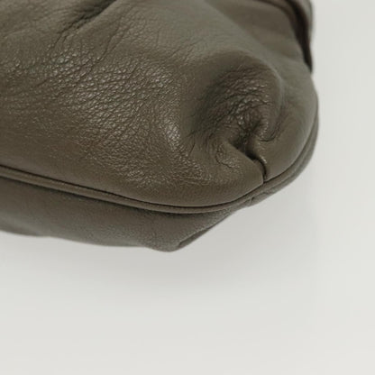 Salvatore Ferragamo Gancini Shoulder Bag Leather, GRAY, LEATHER, Shoulder bag