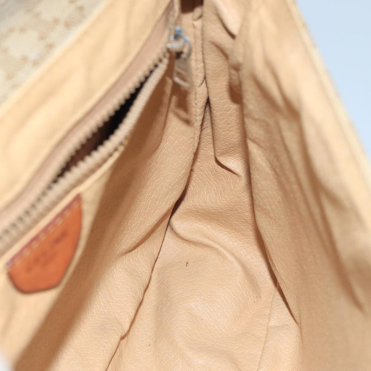 Celine Macadam Shoulder Bag Canvas, BEIGE, CANVAS, Shoulder bag