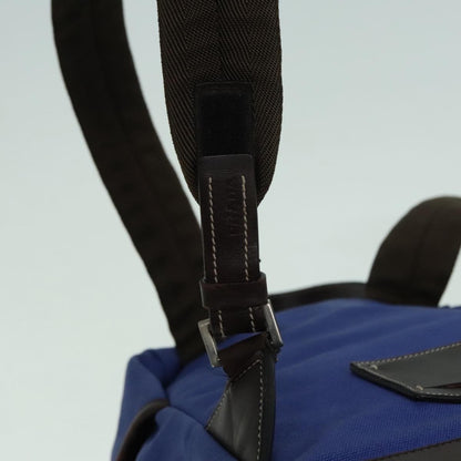 Prada Logo Backpack Canvas, BLUE, CANVAS, Backpack