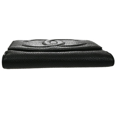 Chanel Timeless Trifold Wallet Leather, BLACK, LEATHER, Wallets