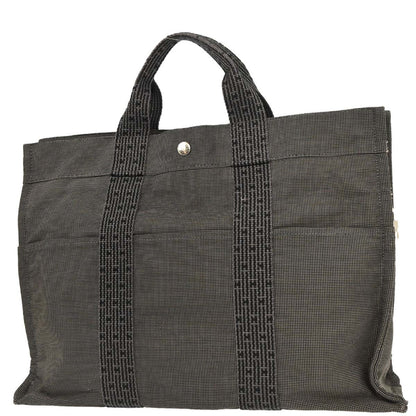 Hermes Fourre Tout Tote Canvas, GRAY, POLYAMIDE, Tote bag