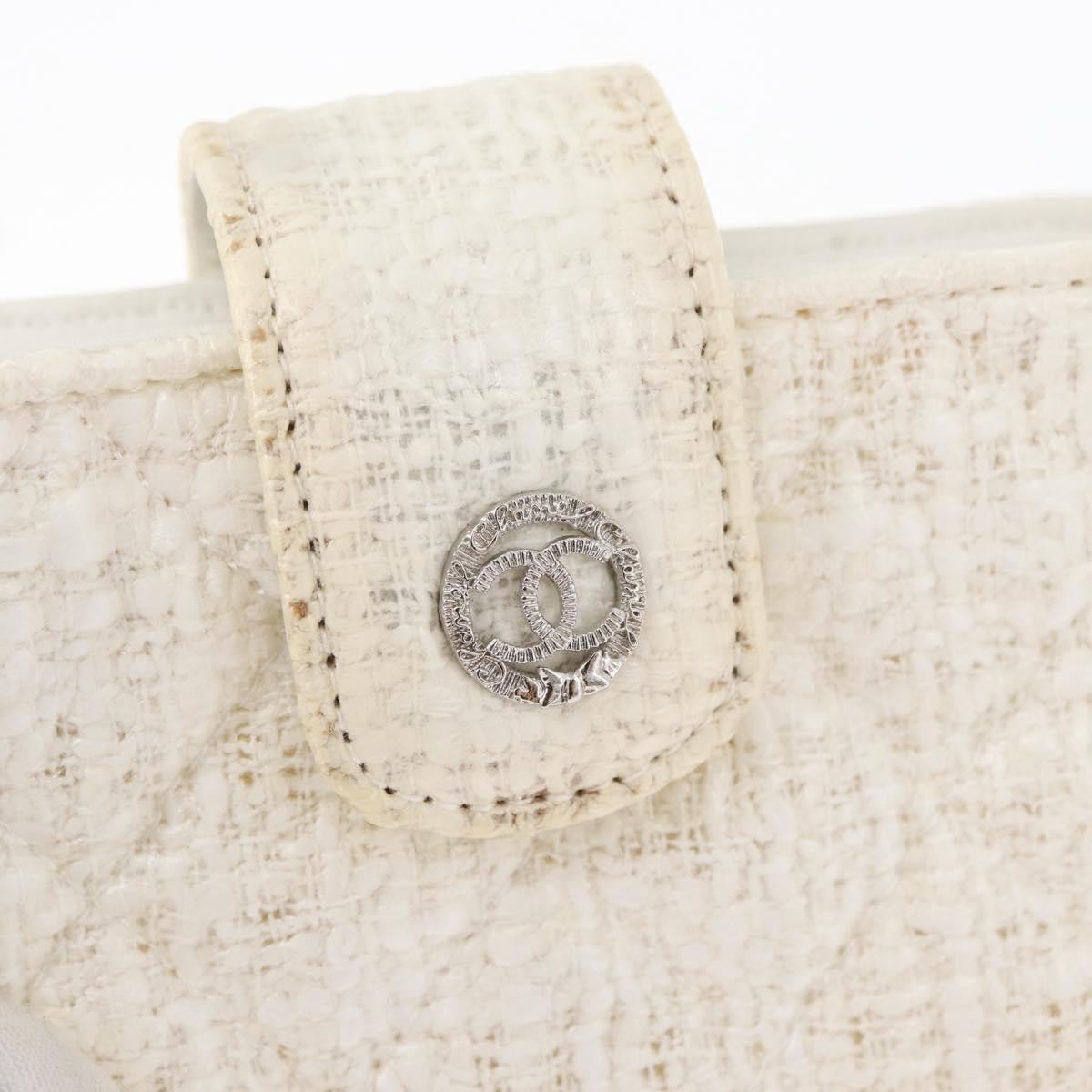 Chanel Vintage Clutch Tweed, White, Tweed, Clutch