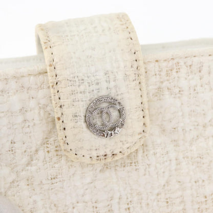 Chanel Vintage Clutch Tweed, White, Tweed, Clutch