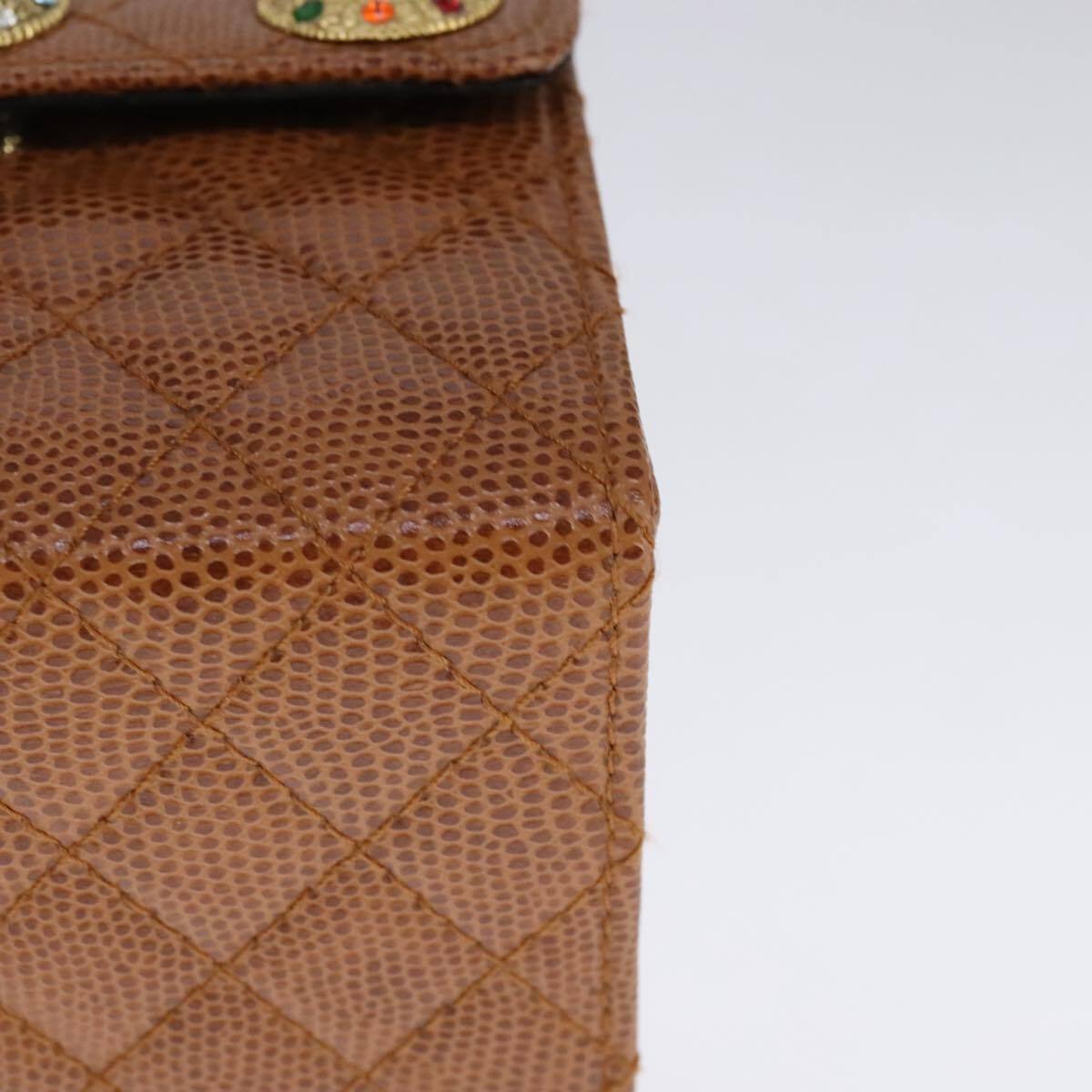 Fendi Vanity Clutch Leather, BROWN, LEATHER, Handbag