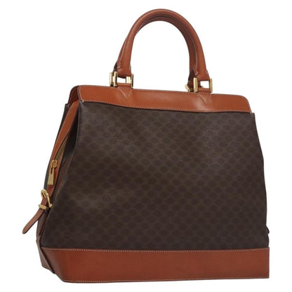 Celine Vintage Macadam Tote bag Canvas and Leather, Brown, Canvas, Tote Bag