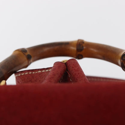 Gucci Vintage Bamboo Backpack Suede, RED, SUEDE, Backpack