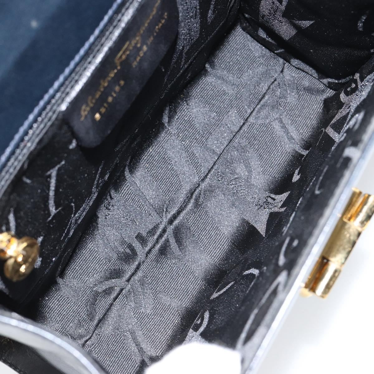 Salvatore Ferragamo Gancini Shoulder Bag Leather, NAVY, LEATHER, Shoulder bag