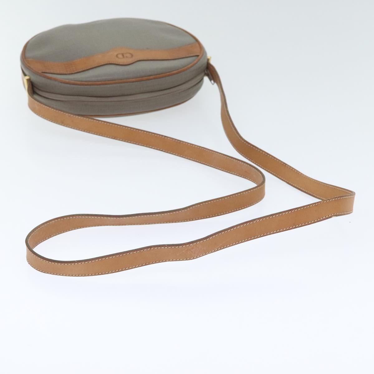 Christian Dior CD Shoulder bag Canvas and Leather, GRAY, CANVAS, Shoulder bag