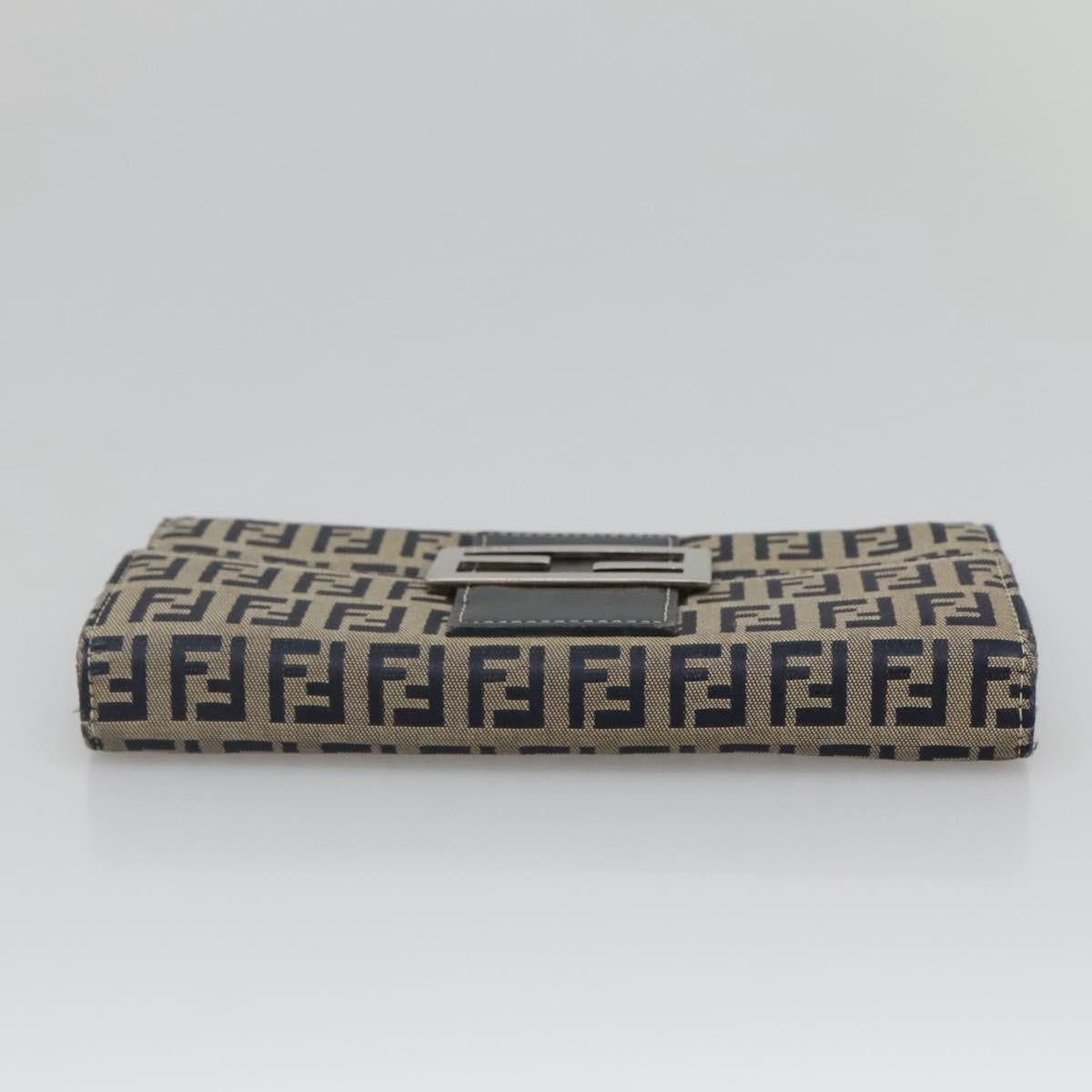 Fendi FF Continental Wallet Canvas, NAVY, CANVAS, Wallets