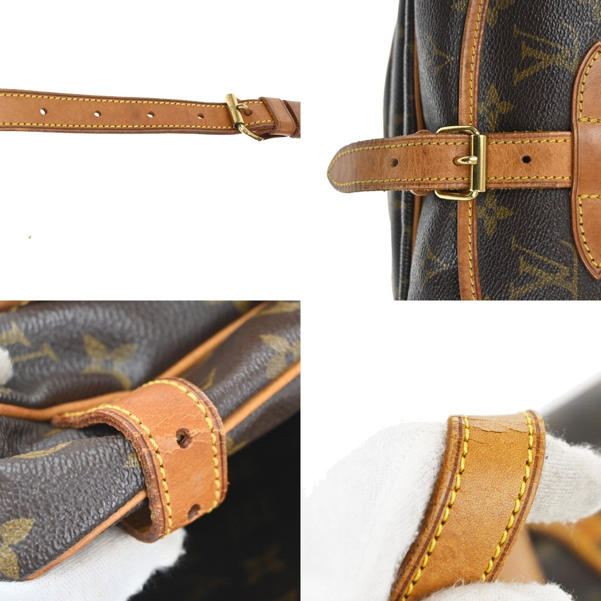 Louis Vuitton Saumur Handbag Monogram Canvas, BROWN, CANVAS, Shoulder bag