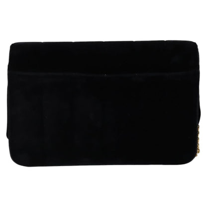 Chanel Wallet on Chain Quilted Velvet, BLACK, VELVET, Shoulder bag